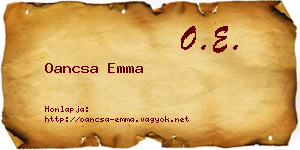 Oancsa Emma névjegykártya